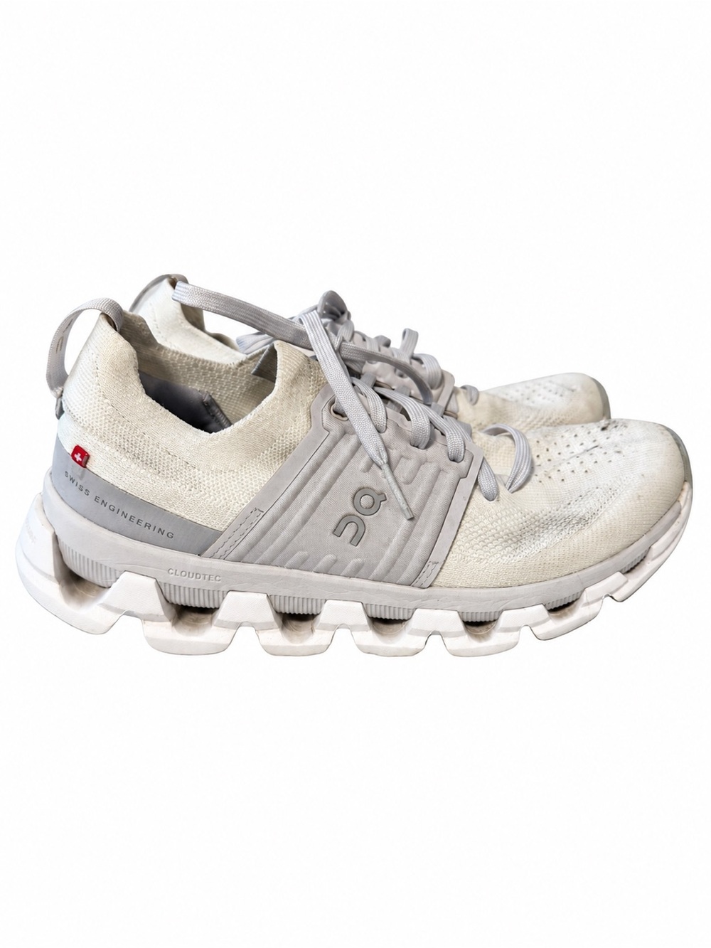 On Running Women’s White Gray CloudTec Knit Sneakers Size 6.5